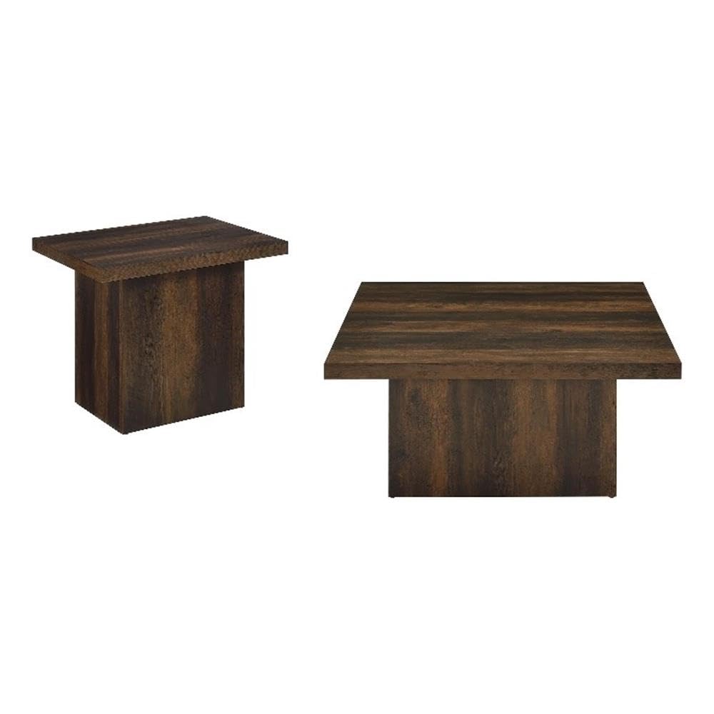 Dark Pine 2-Piece Square Coffee Table Set J56310