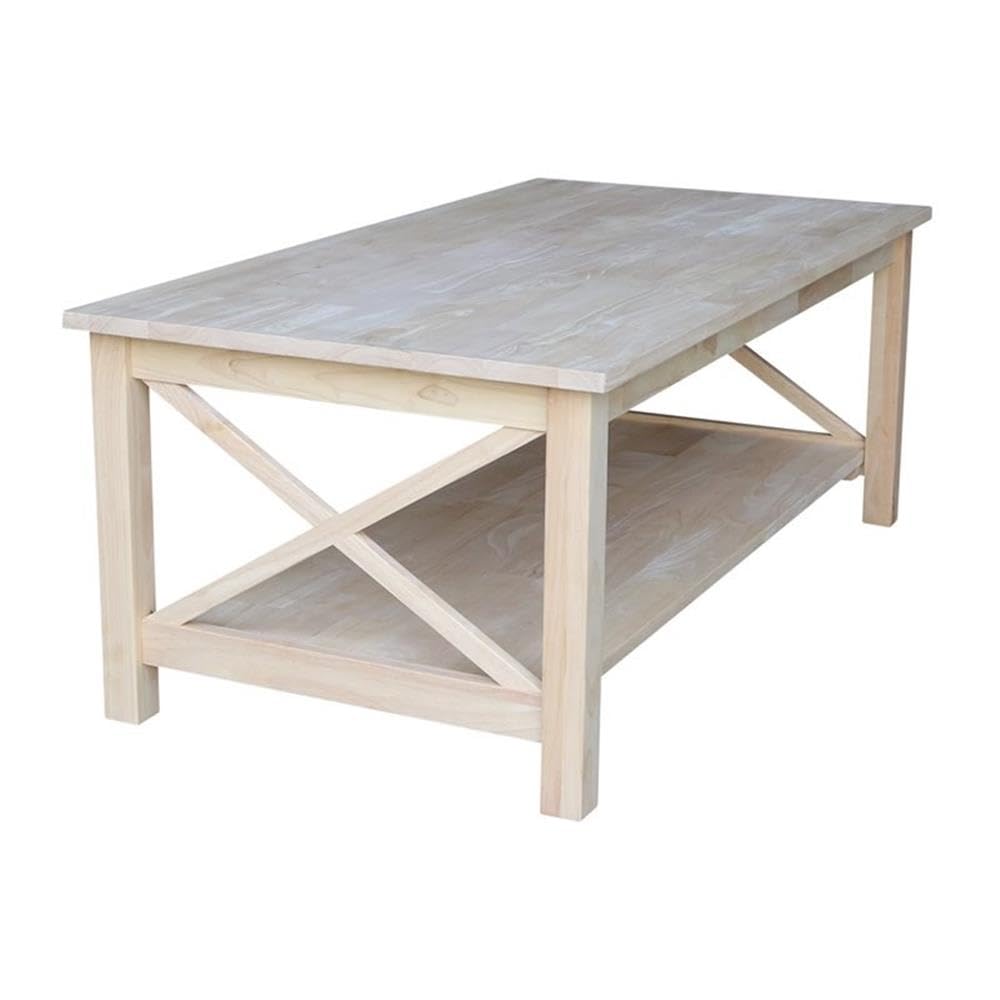 Unfinished Solid Wood Coffee Table J16244