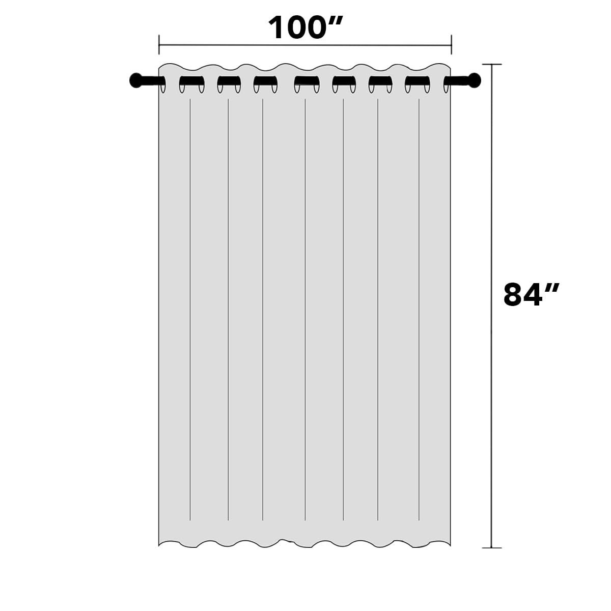 Blackout Curtains 84 Inches Long Faux Linen Thermal Insulated W100 X L84 Inch U772