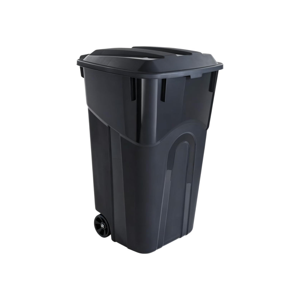 32 Gallon Wheeled Plastic Trash Can with Lid Q414