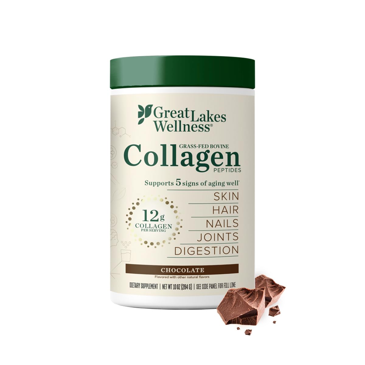 Collagen Peptides Powder, Chocolate, 10 oz K93313