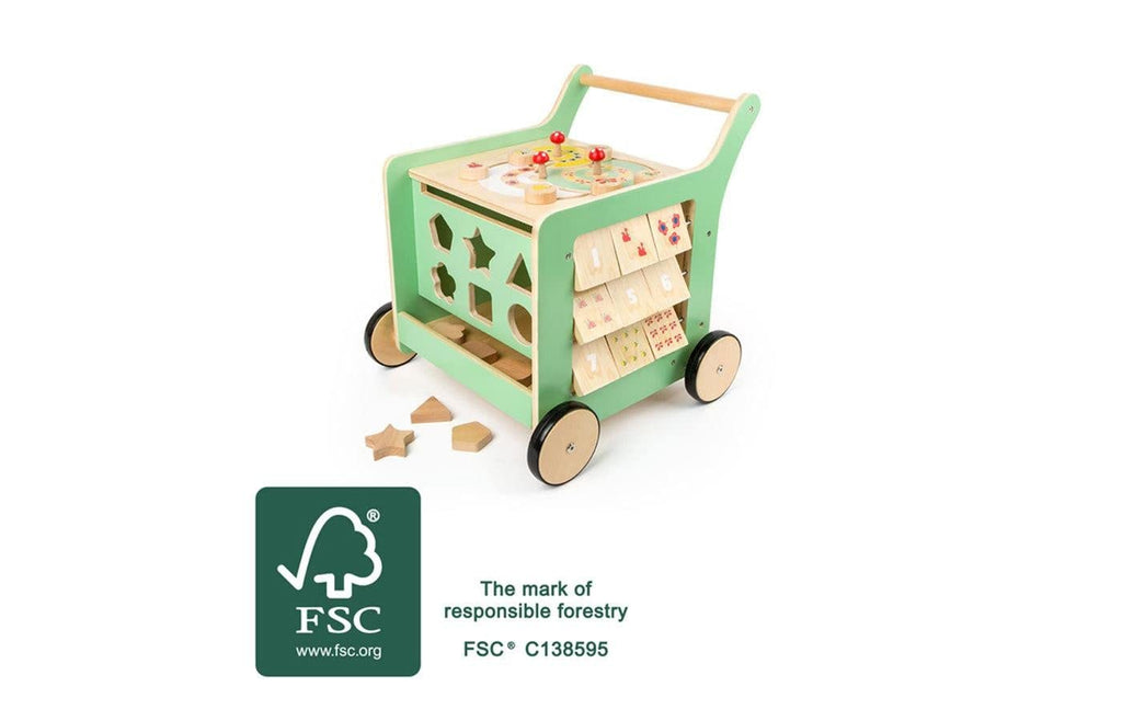Pastel Wooden Baby Walker and Playcenter V963