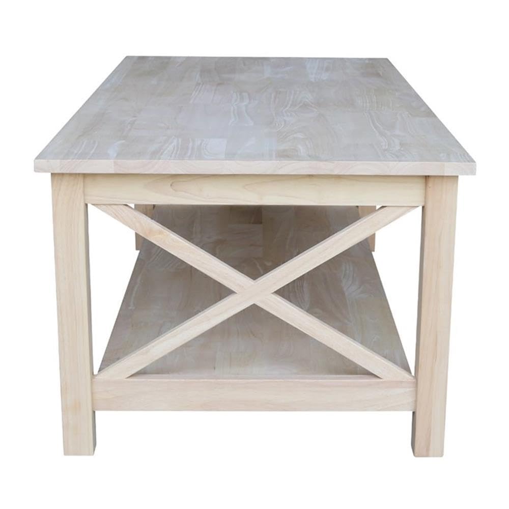 Unfinished Solid Wood Coffee Table J16244