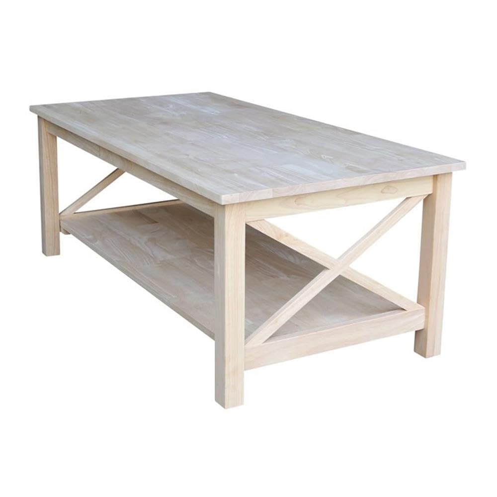 Unfinished Solid Wood Coffee Table J16244