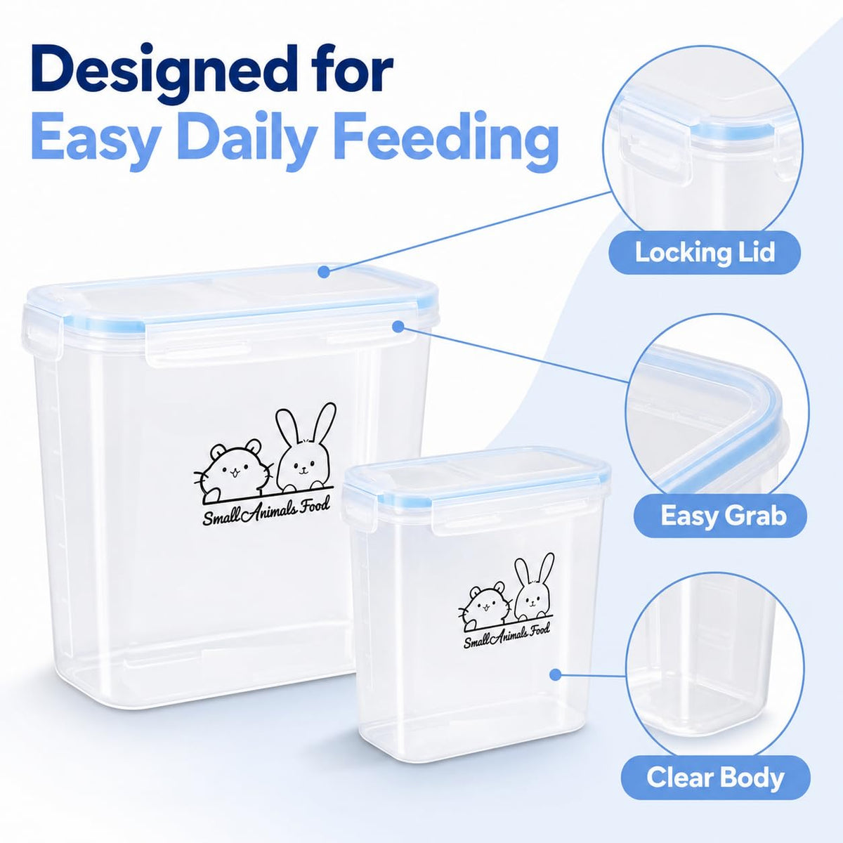 Airtight Pet Food Storage Containers with Lids, BPA Free Clear R998218