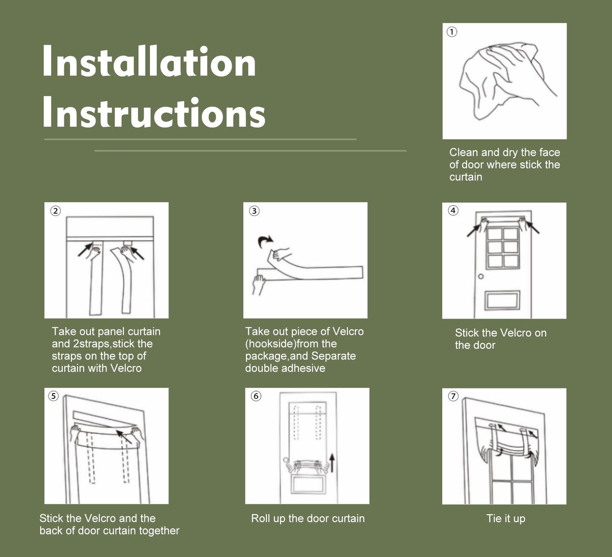 Blackout Tie Up Door Curtain 1 Panel C971