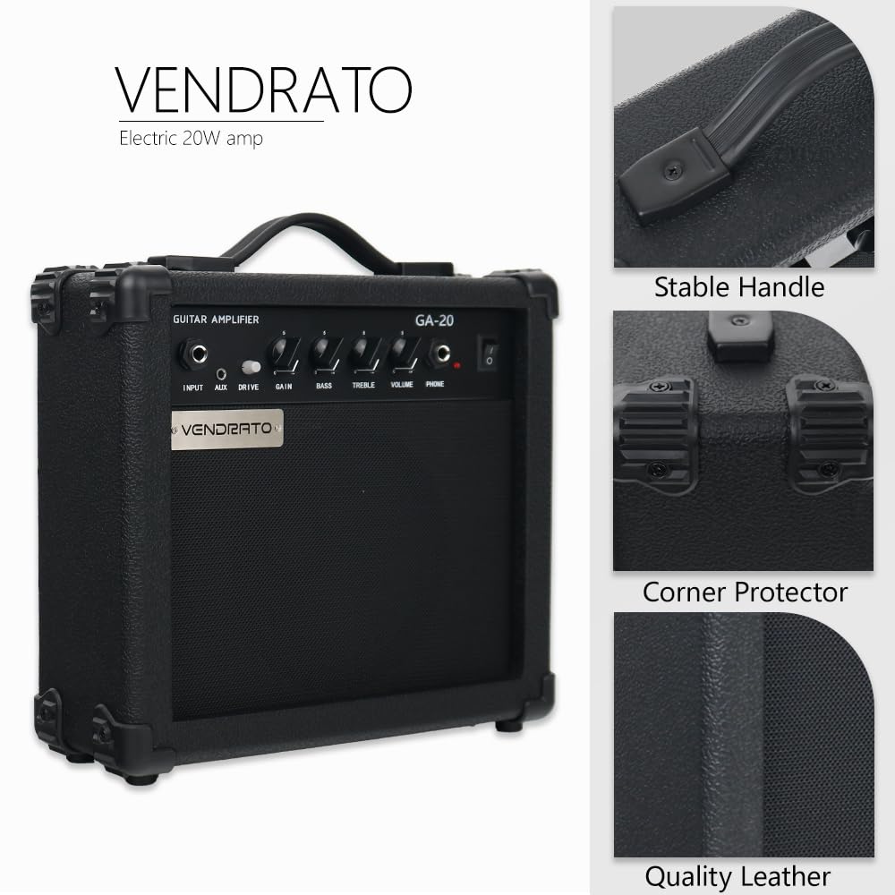 Black 20w Portable Electric Guitar Amplifier G209