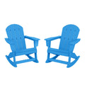 HDPE Outdoor Rocking Adirondack Chair Set of 2, Pacific Blue X900248