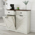 20 Gallon Double Tilt-Out Trash Can Cabinet White S167695