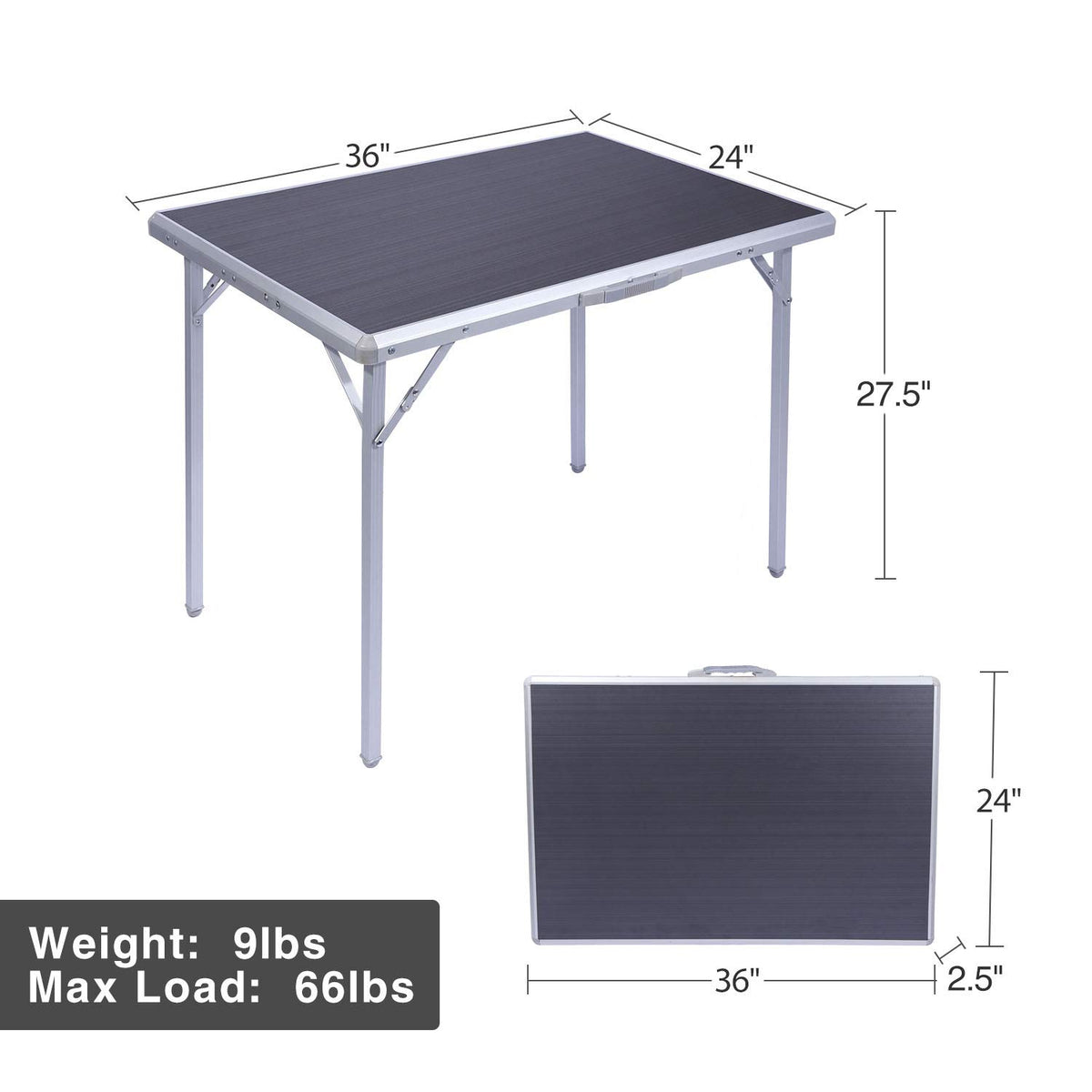 Aluminum Folding Camping Table with Handle T190