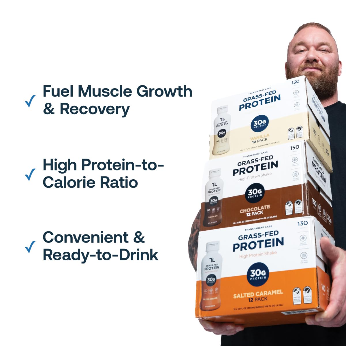 Grass-Fed Protein Shake Chocolate 12 Pack B8313