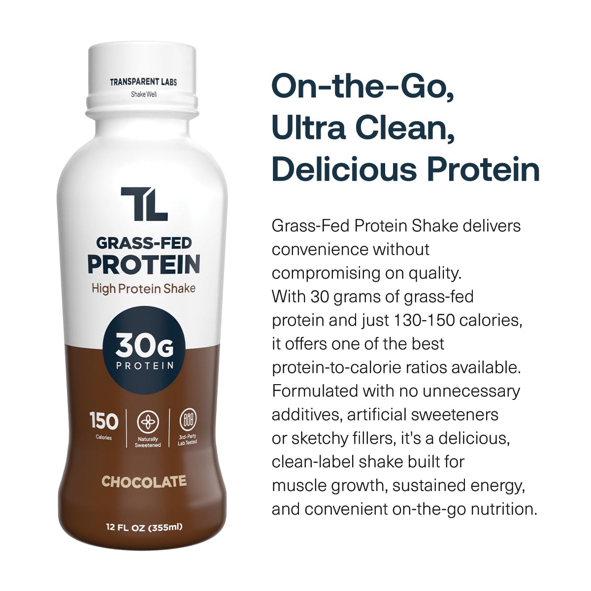 Grass-Fed Protein Shake Chocolate 12 Pack B8313