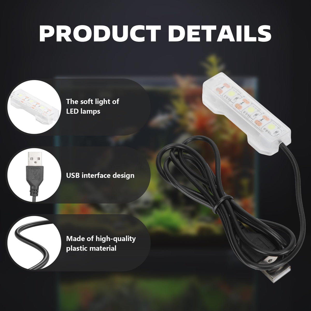 5V 0.6W USB Mini LED Aquarium Plant Light D5546