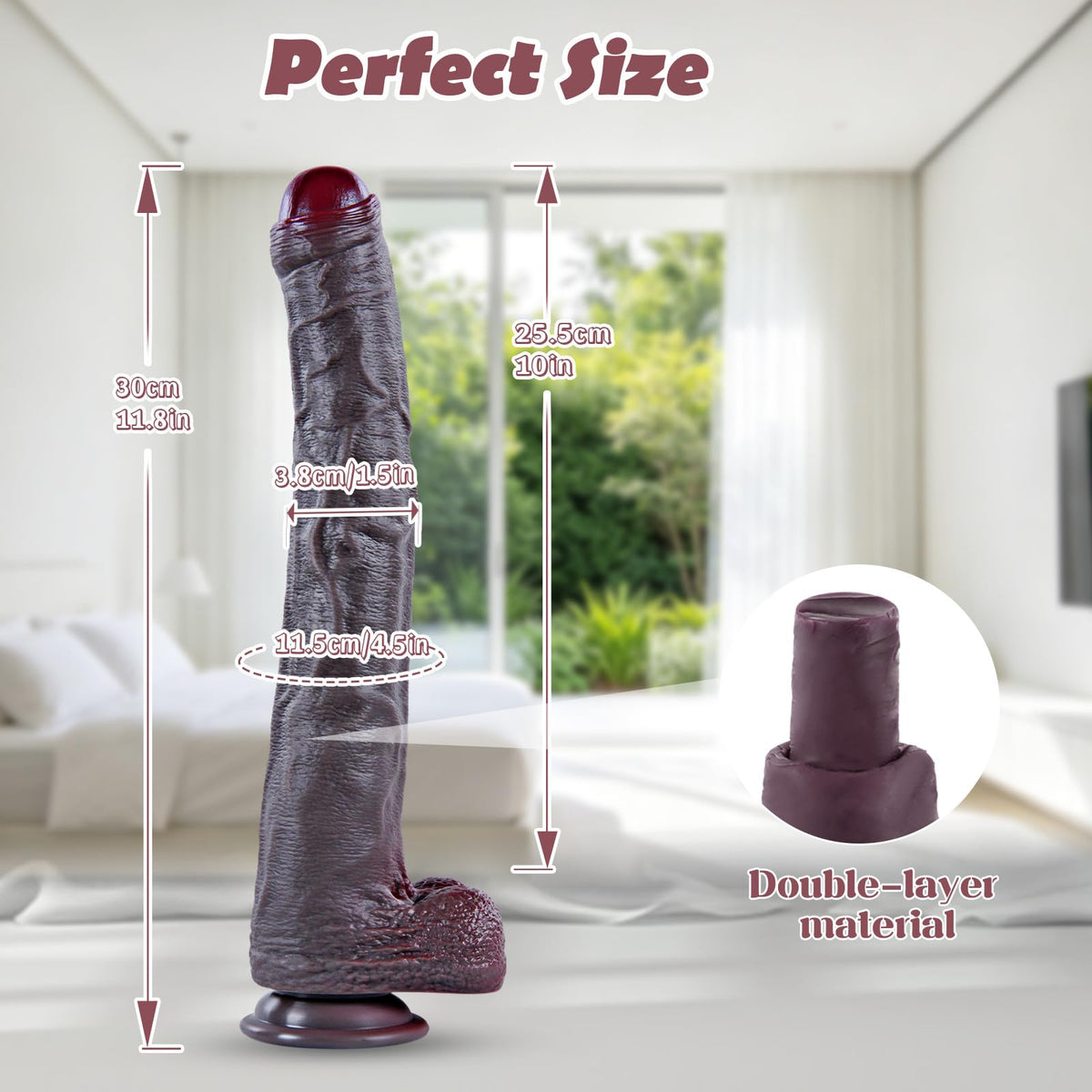 Black Realistic Dildo with Suction Cup W48022