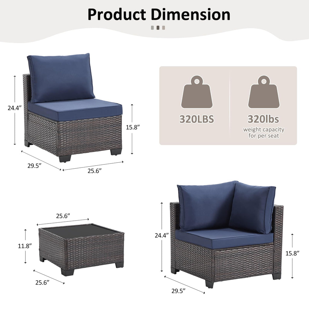 3 Piece Outdoor Wicker Patio Furniture Set P7593