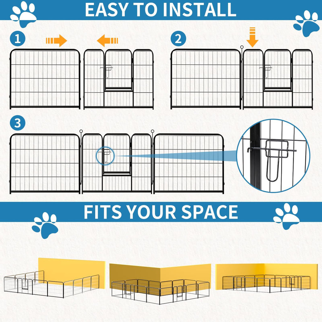 40 Inch 16 Panels Metal Dog Playpen U970397
