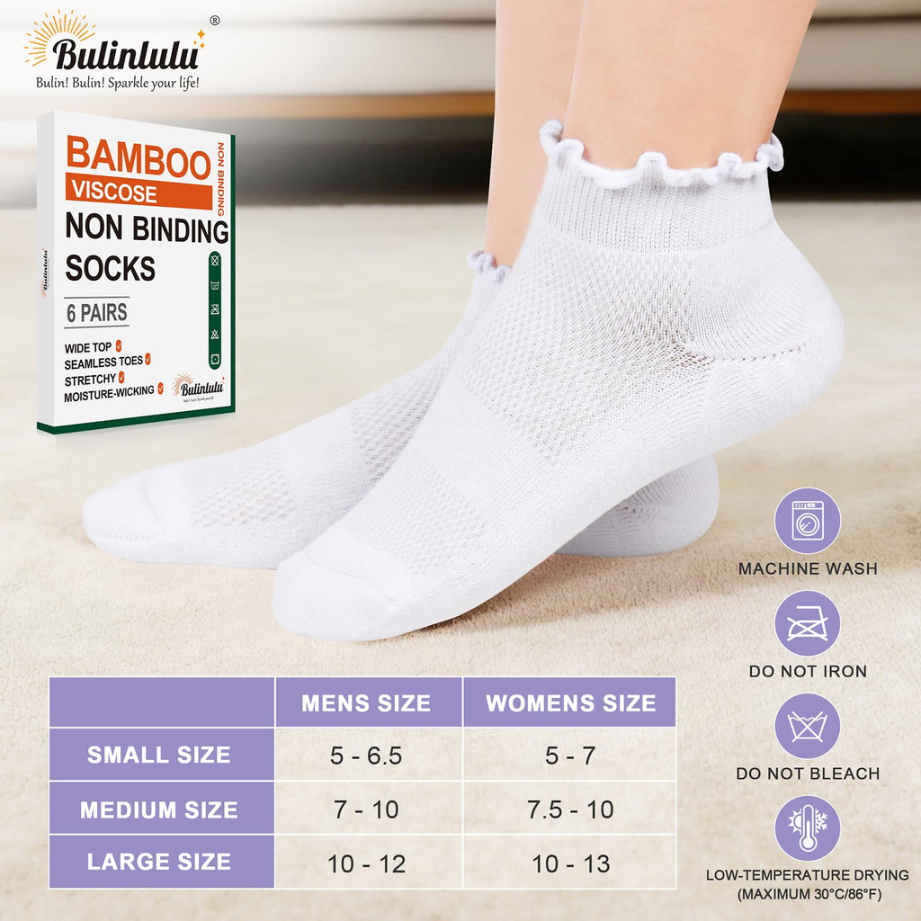 White Low Cut Diabetic Ankle Socks 6 Pairs X949107