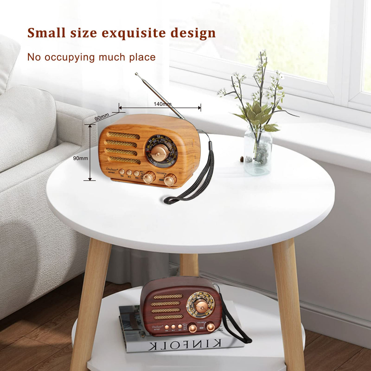 Portable Vintage Retro Bluetooth Speaker Radio with FM/AM/SW Bands W906789