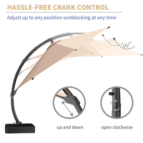 11ft Offset Cantilever Patio Umbrella with Base K4345