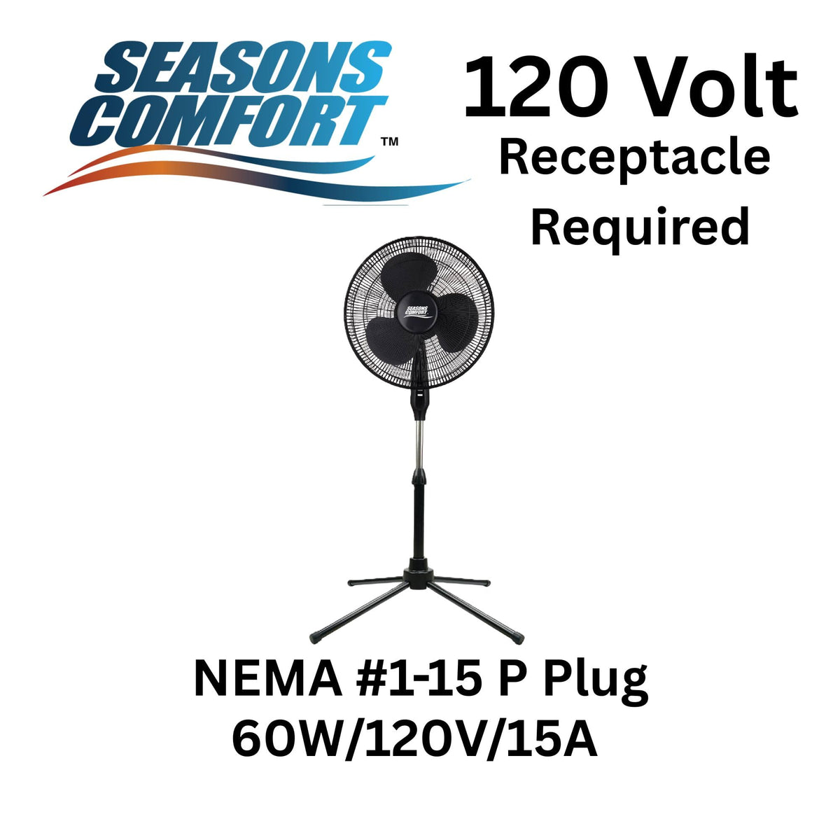 18" Oscillating Pedestal Fan, Adjustable Height, 3 Speed S2734