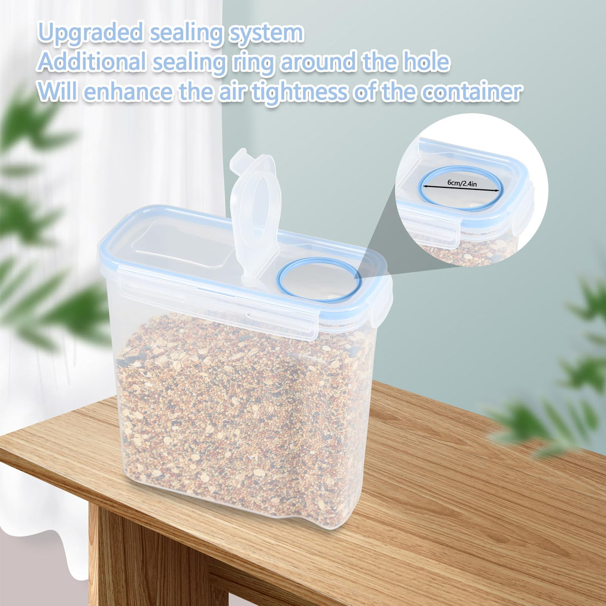 Airtight Pet Food Storage Containers with Lids, BPA Free Clear R998218