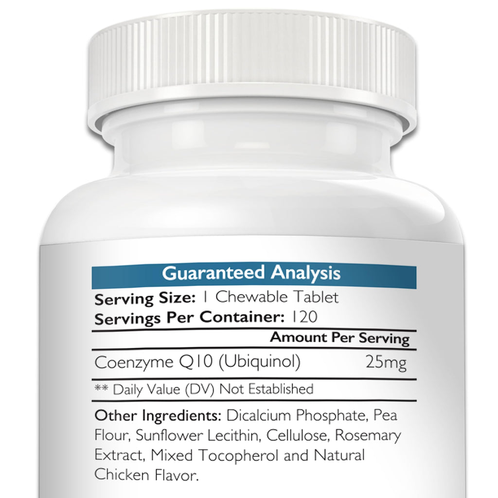 Coenzyme Q10 for Dogs Grain-Free Supplement, 120 Chewable Tablets M2227