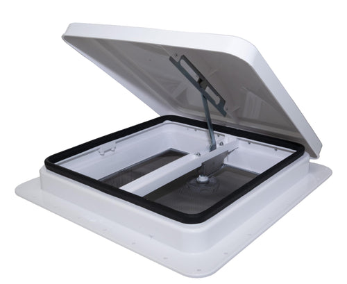 14" RV Roof Vent with White Lid and Manual Crank T947