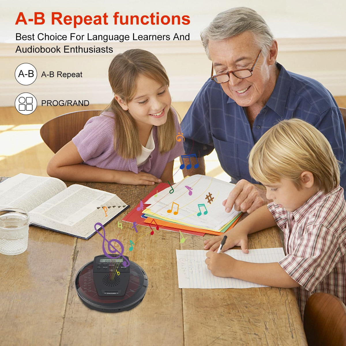 Rechargeable Portable CD Player with Bluetooth C31589