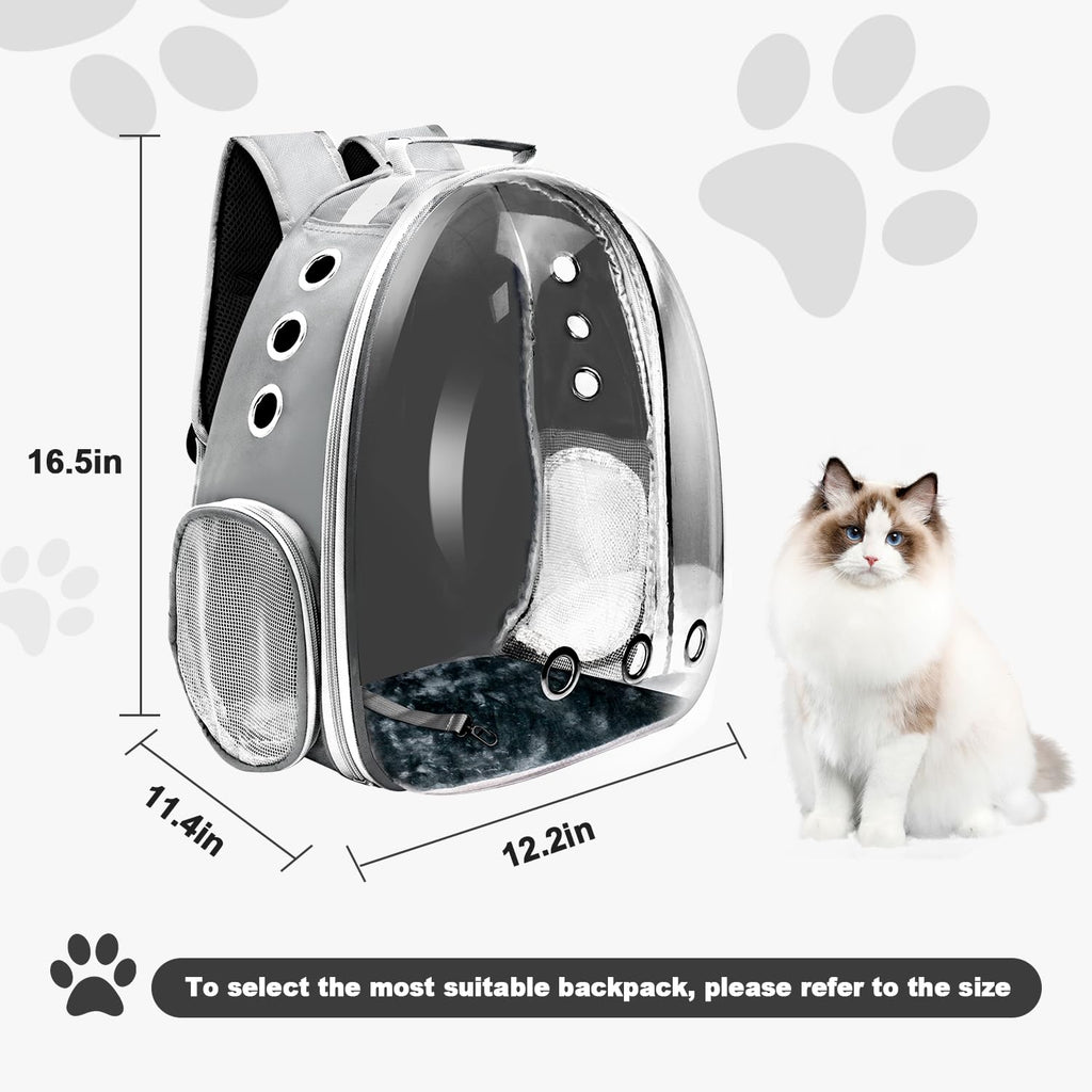 Grey Ventilated Cat Backpack Carrier K397