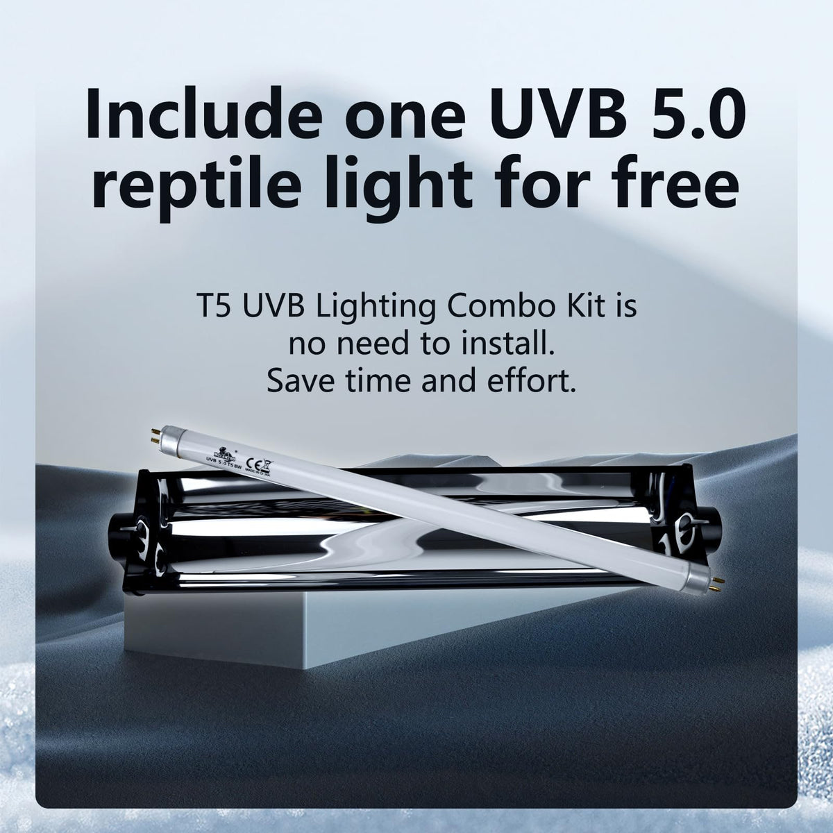 8W T5 UVB Lighting Combo Kit with Desert 5.0 Bulbs Y3950