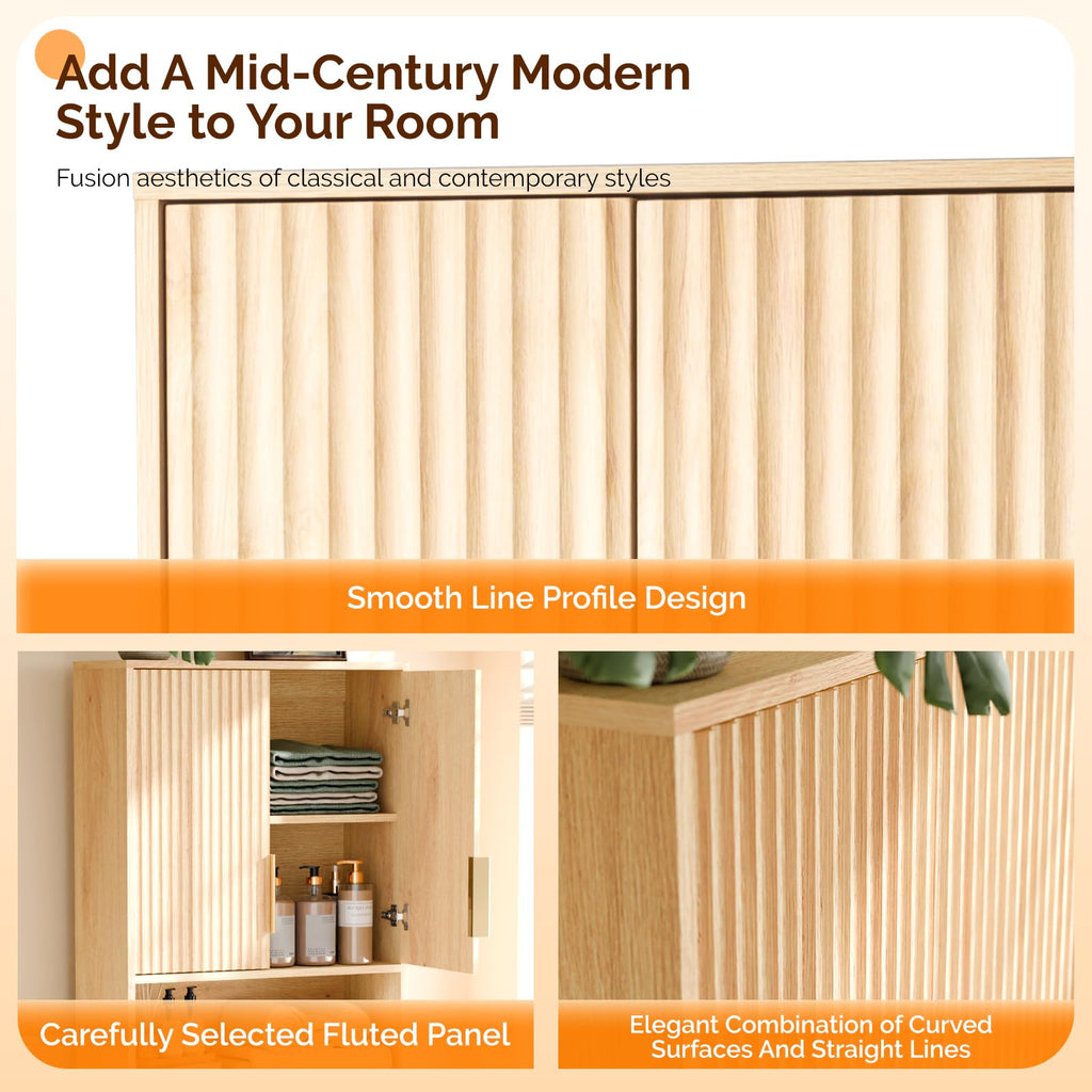 Over The Toilet Storage Cabinet with Adjustable Shelves S983