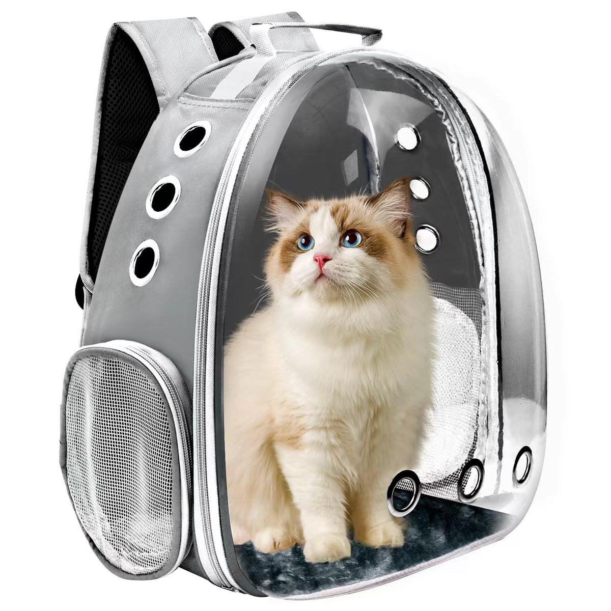 Grey Ventilated Cat Backpack Carrier K397