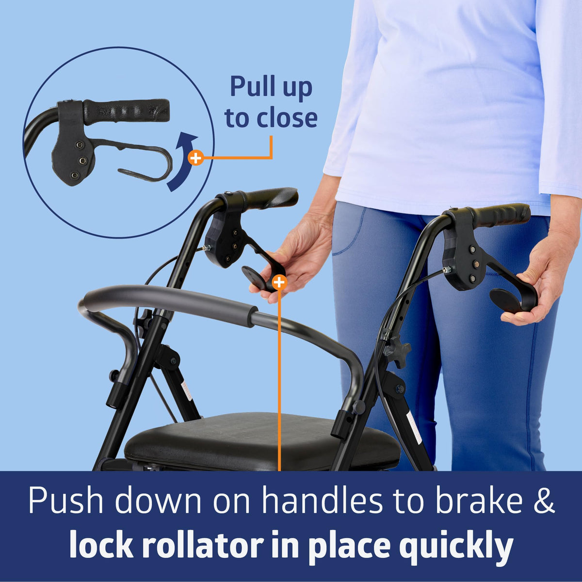 Burgundy Aluminum Rollator Walker with 8” Wheels and Padded Seat M948075