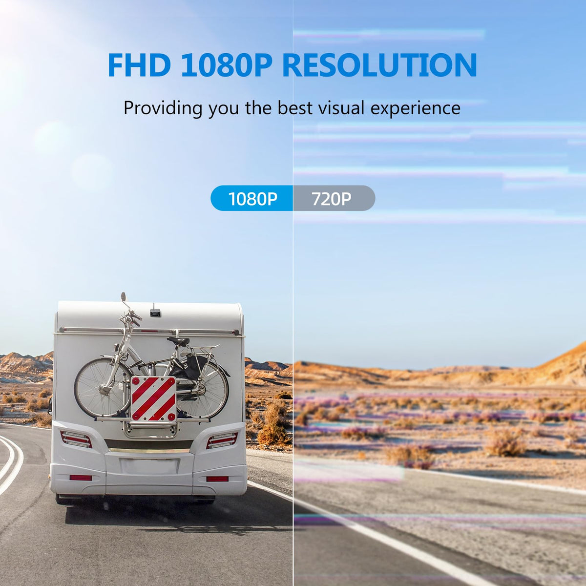 Magnetic Solar Wireless Backup Camera with 7" 1080P Monitor D640