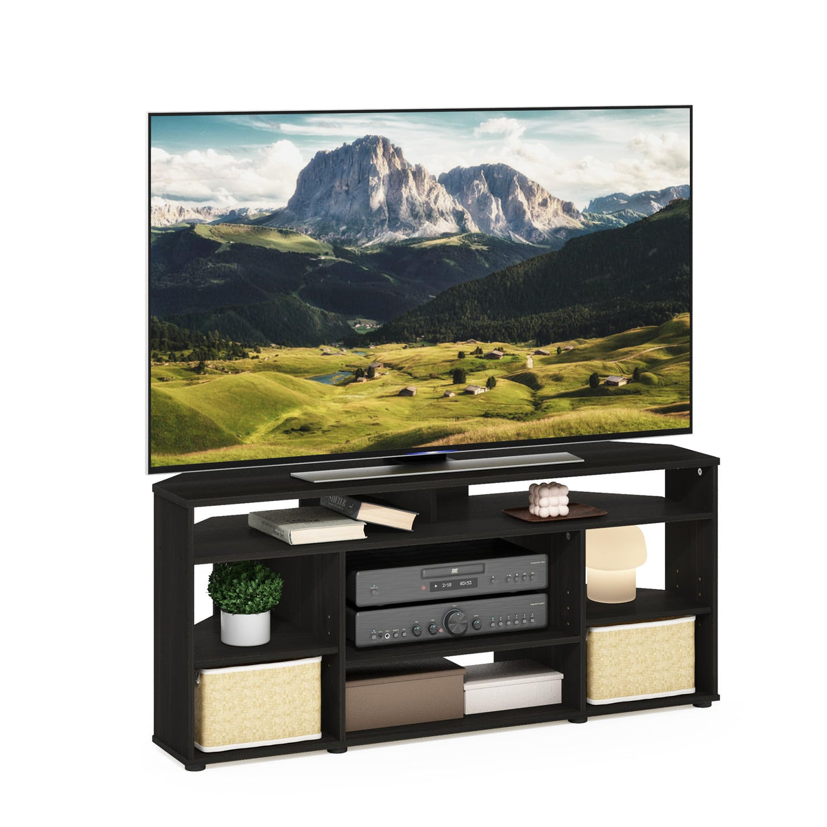 4-Tier Corner TV Stand with Storage Shelf J650157