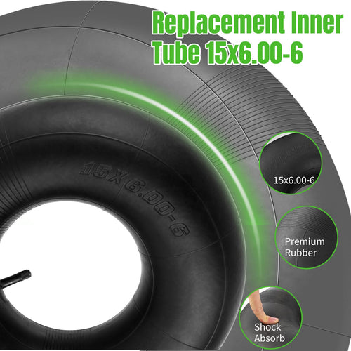 15x6.00-6 Inner Tubes with TR-13 Straight Valve Stem, 2 Pack I279