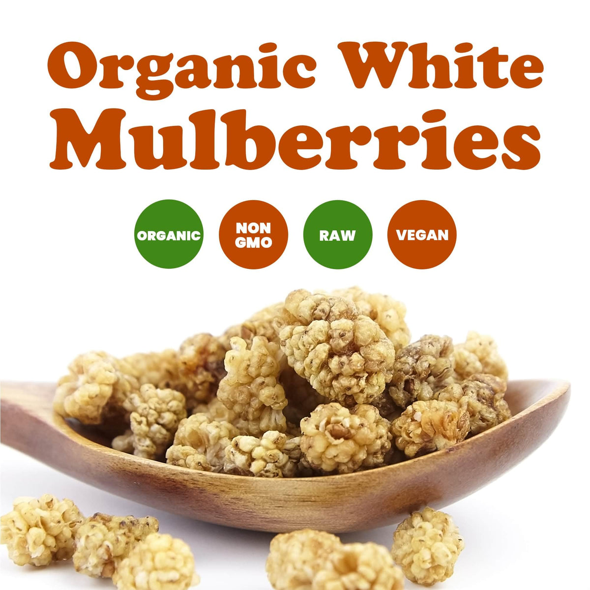 Organic Dried White Mulberries 8 Ounces M32268