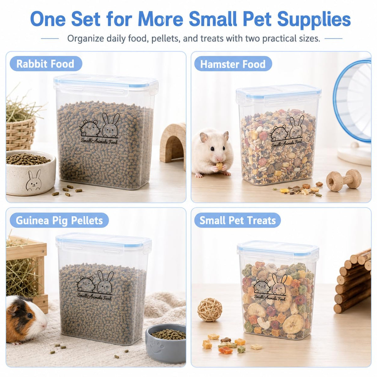Airtight Pet Food Storage Containers with Lids, BPA Free Clear R998218
