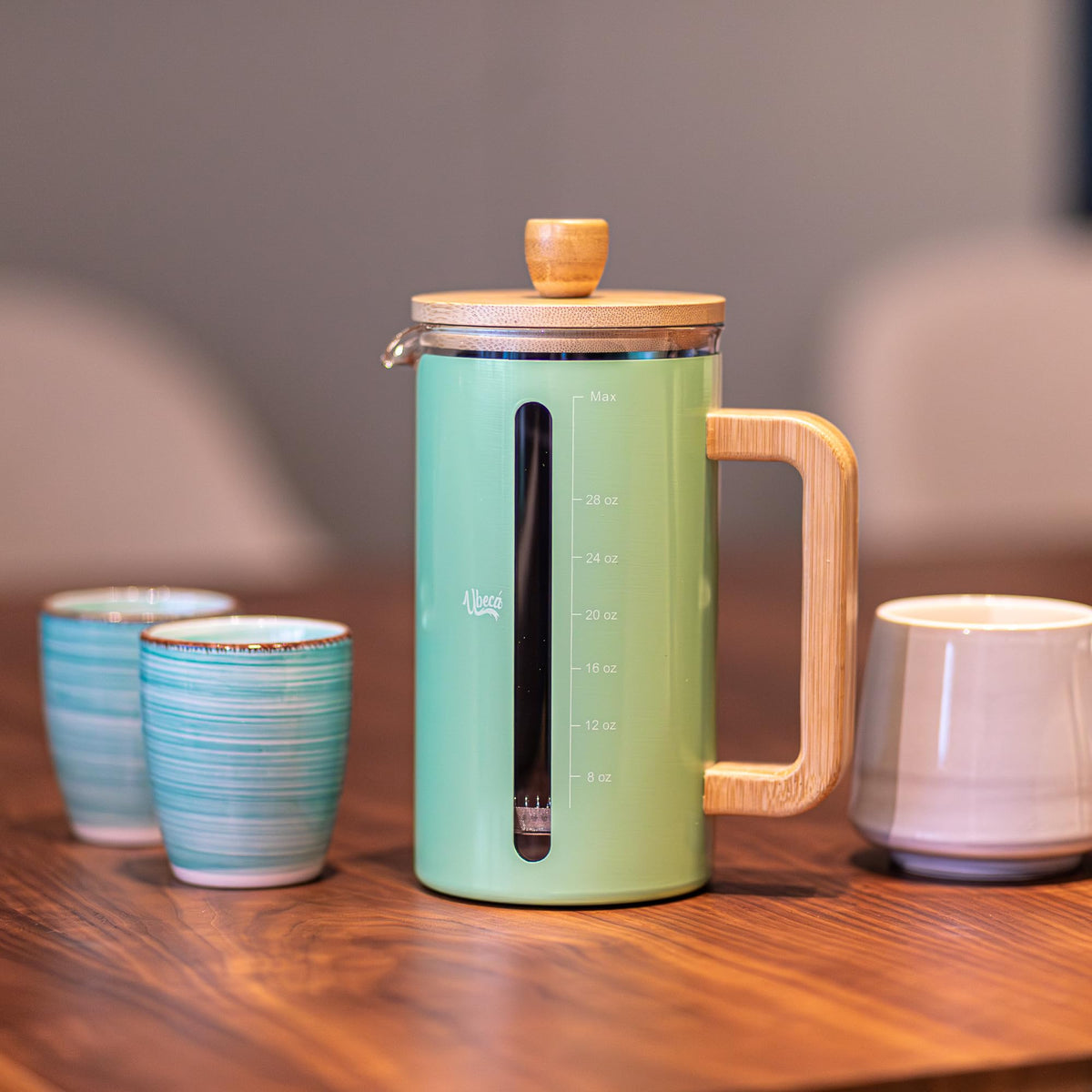 34 oz Mint Green Borosilicate Glass French Press T705123