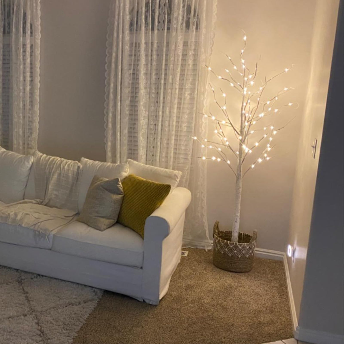 48 LED Lighted Birch Tree 4 Feet Y872