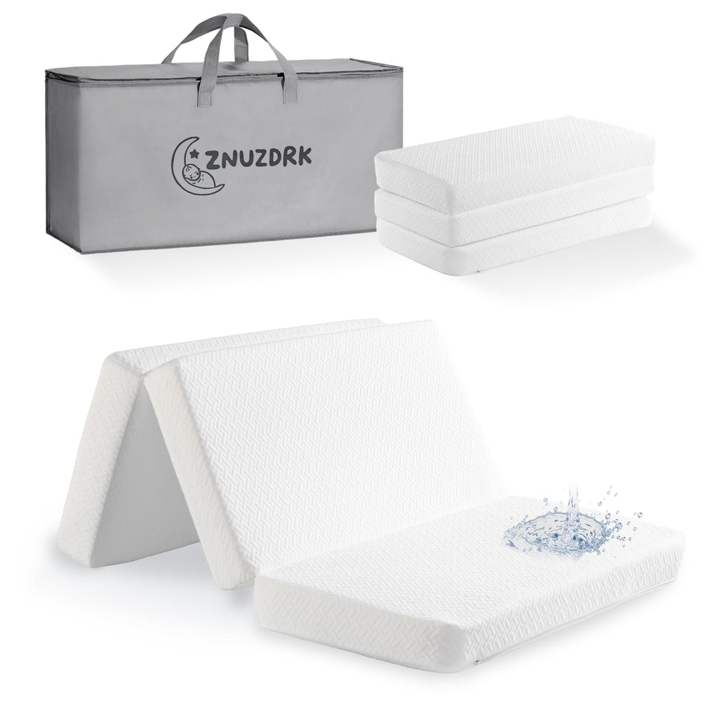 Tri-fold Portable Pack and Play Mattress with Waterproof Washable Cover S402148