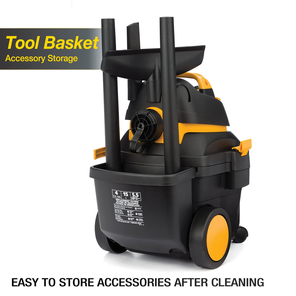 4 Gallon 5.5 Peak HP Wet/Dry Utility Vacuum with Cart L9644