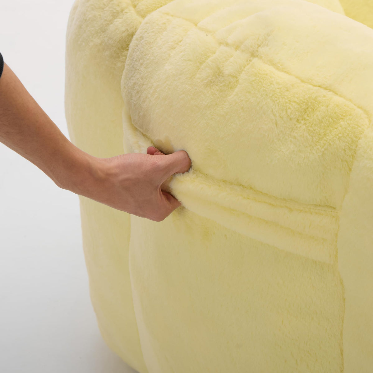 Large Yellow Faux Fur Bean Bag Chair Z522478