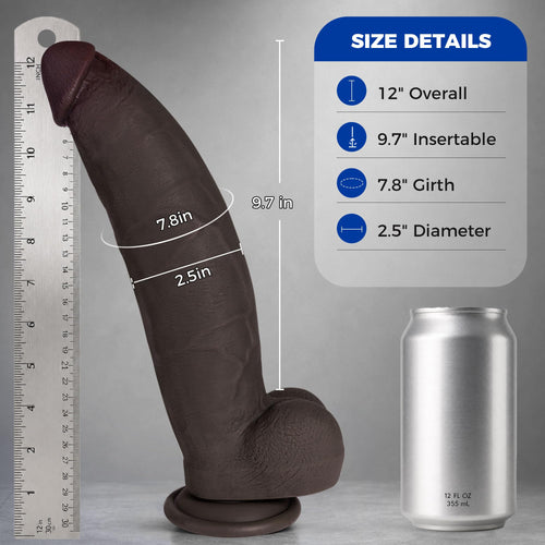 12 Inch Thick Black Dildo B47194
