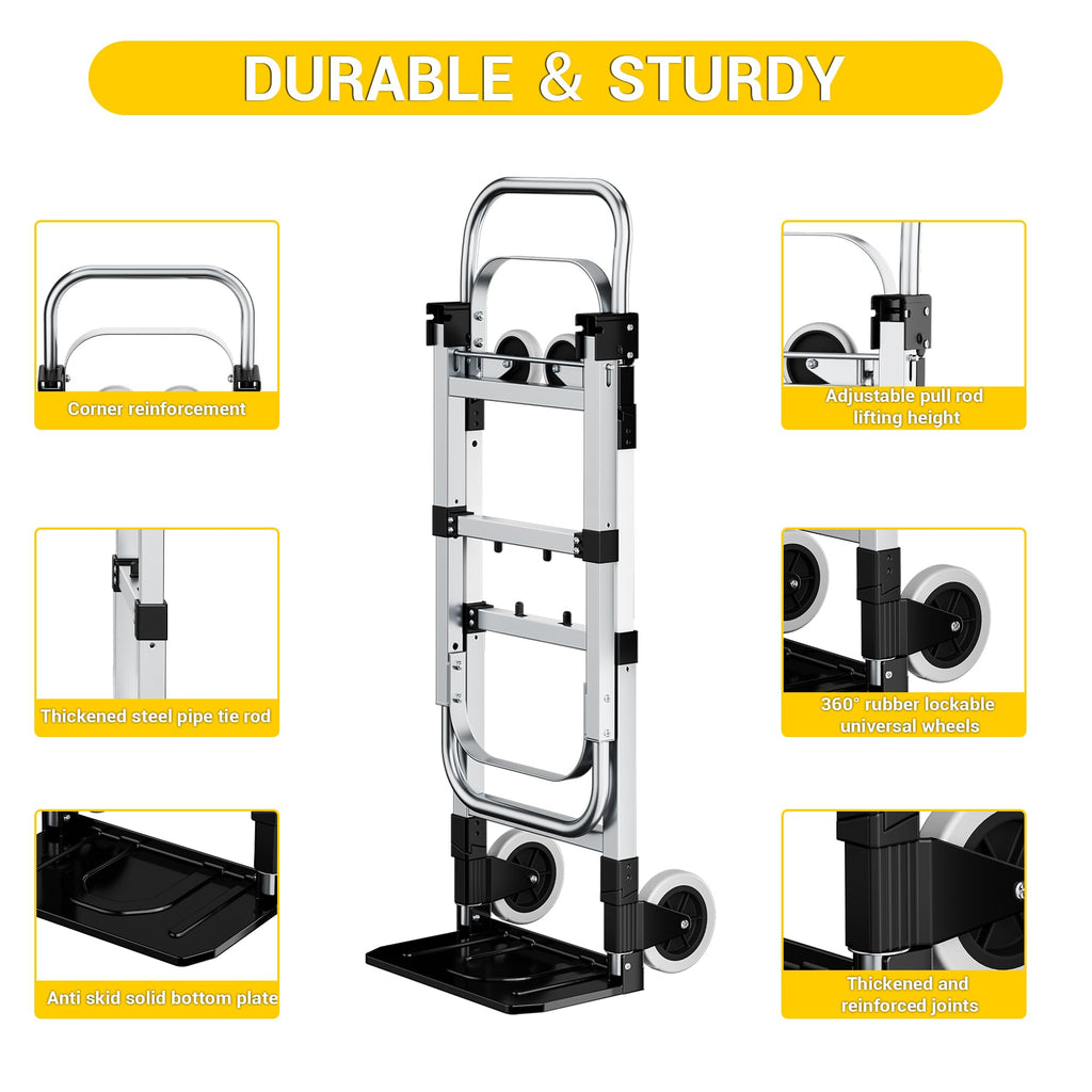 3 in 1 Folding Hand Truck 600lbs Capacity Heavy Duty Q72115