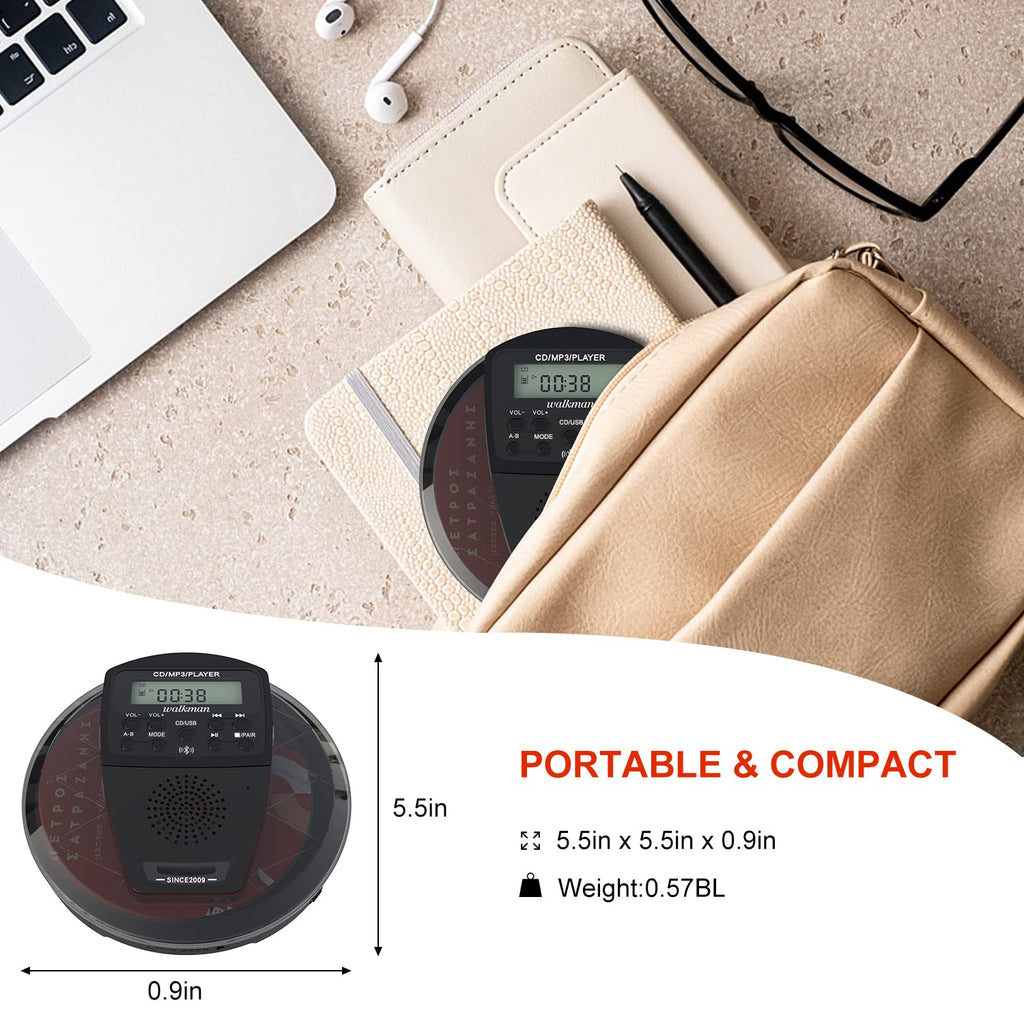 Rechargeable Portable CD Player with Bluetooth C31589