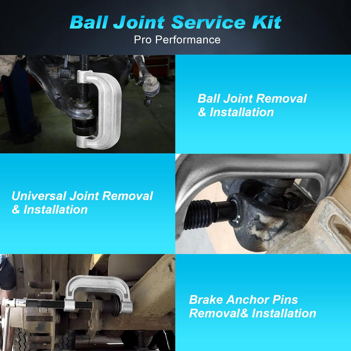 Ball Joint Press Kit, 10pcs Removal and Installation Tool Set C956