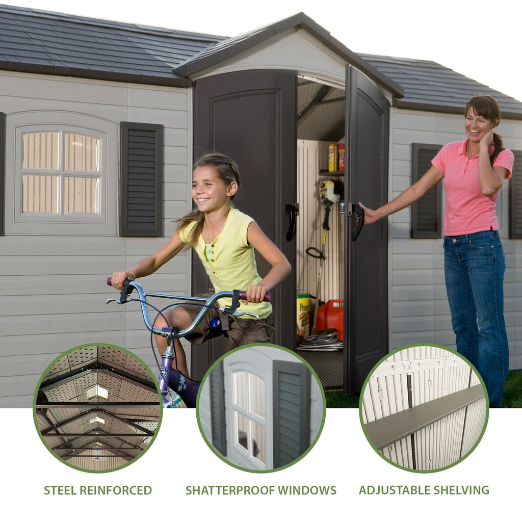 8 x 15 Foot Desert Sand Outdoor Storage Shed M359889