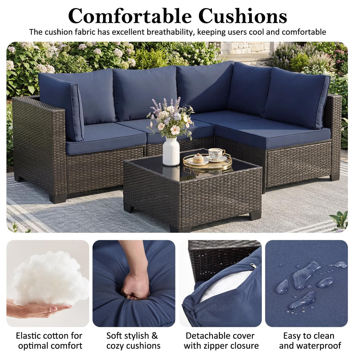 3 Piece Outdoor Wicker Patio Furniture Set P7593
