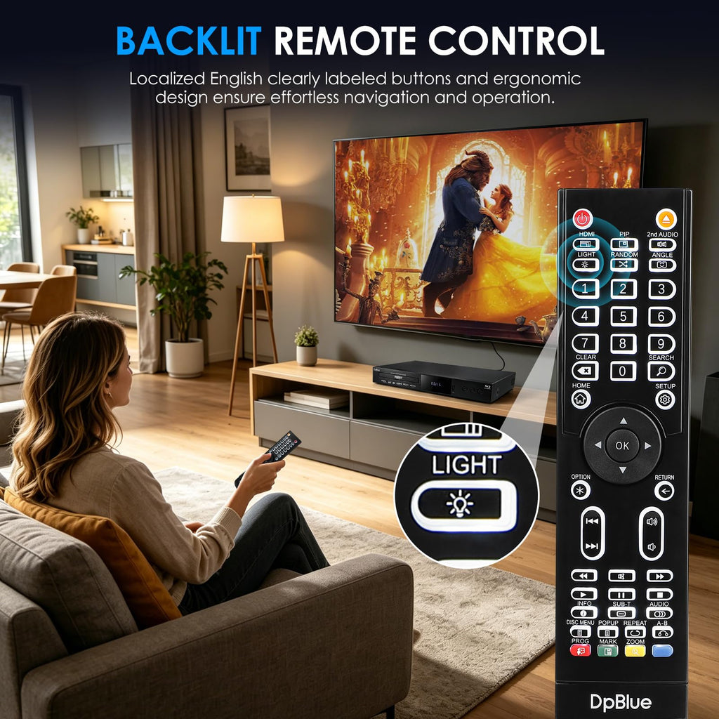 4K UHD Blu Ray DVD Player with Dolby Vision Atmos HDR10 Twin HDMI U5428